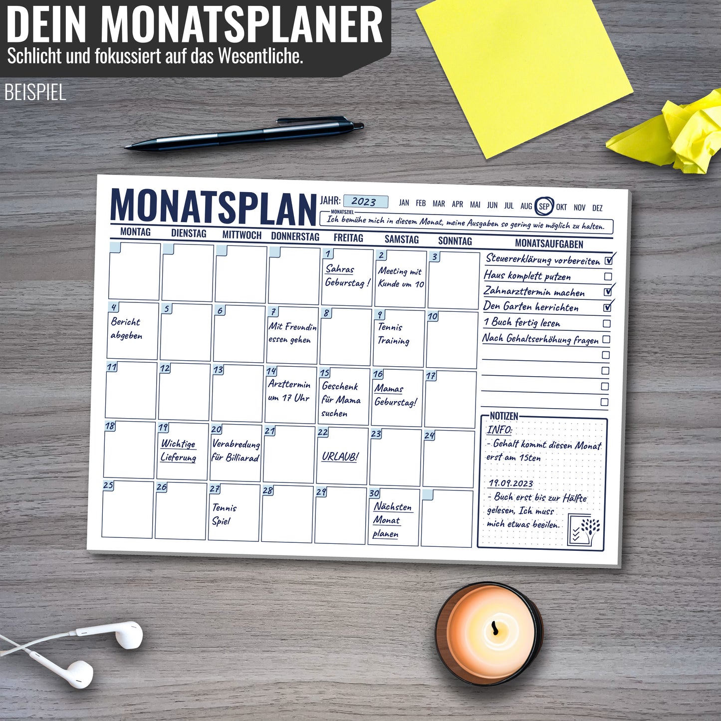 MONATSPLANER - Jeden Monat Erfolge