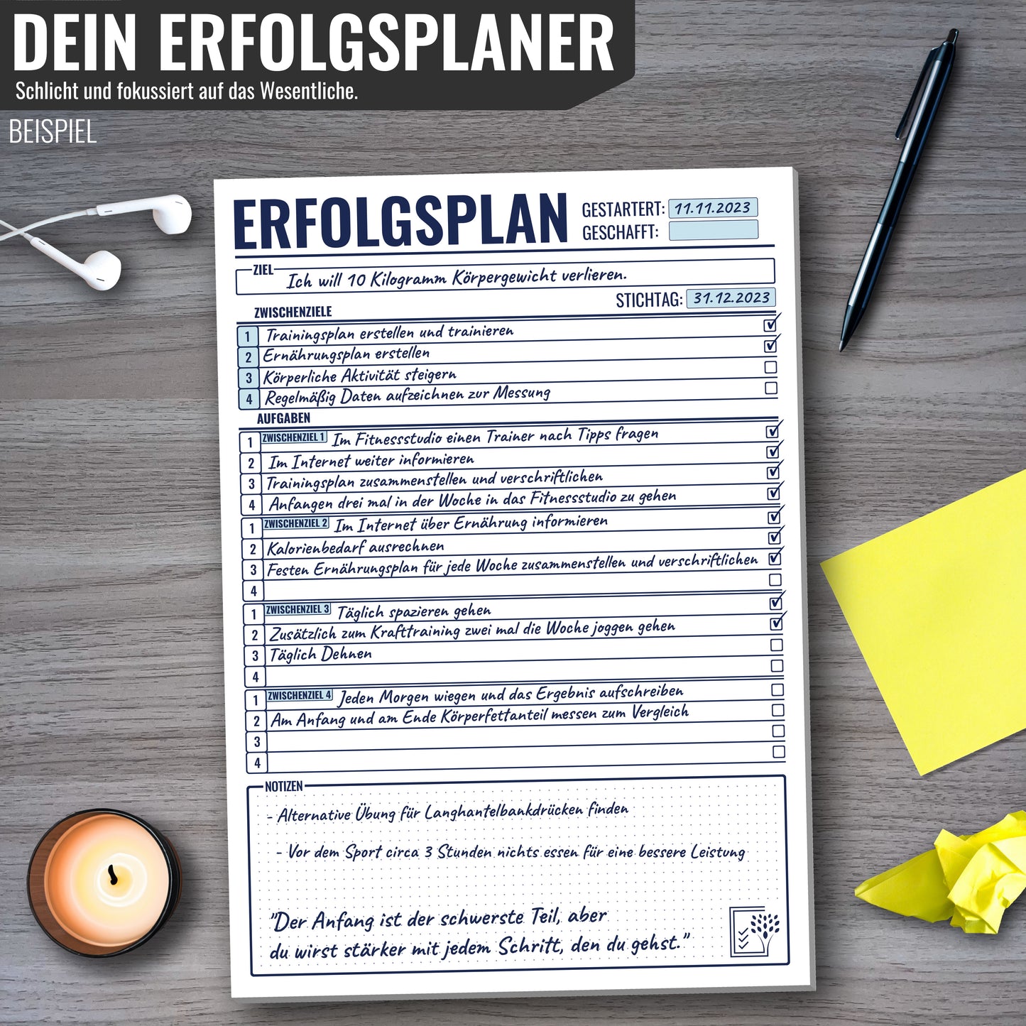 ERFOLGSPLANER - Strukturiert zur Zielerreichung